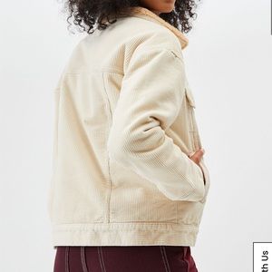 Pacsun Oversized Cream Corduroy Sherpa 
